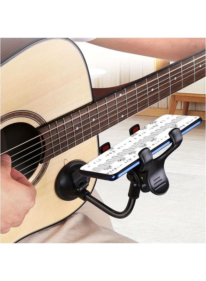 Black 360 Rotating Guitar Phone Holder With Strong Suction Cup Base - Image 1