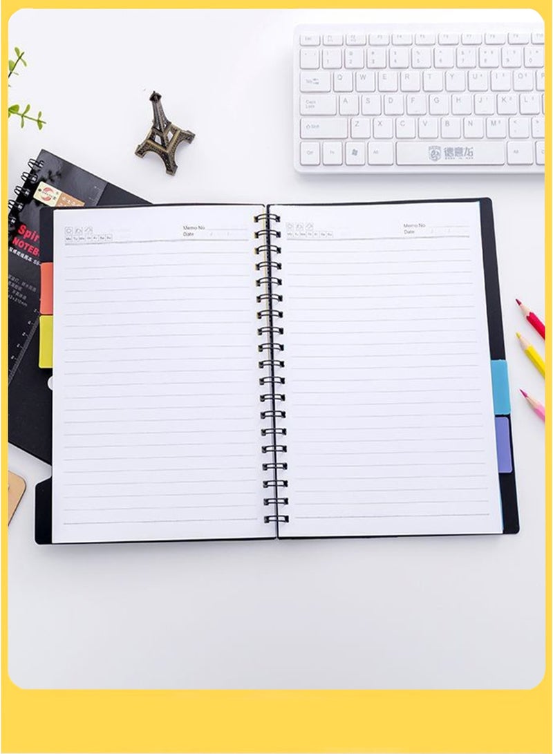 A5 Spiral Notebook, Wire Bound Notebook with Colored Dividers , Used as a Notepad, Journal , Sketchbook, Work Diary - view 4