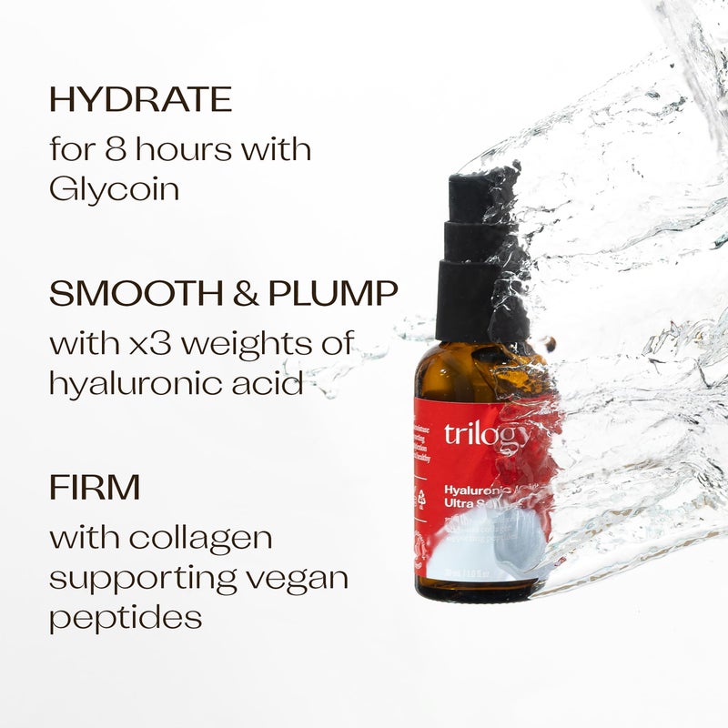 Trilogy Hyaluronic Acid+ Ultra Serum Lightweight Hydration with Peptides and Glycoin 1.0 fl oz - Image 3