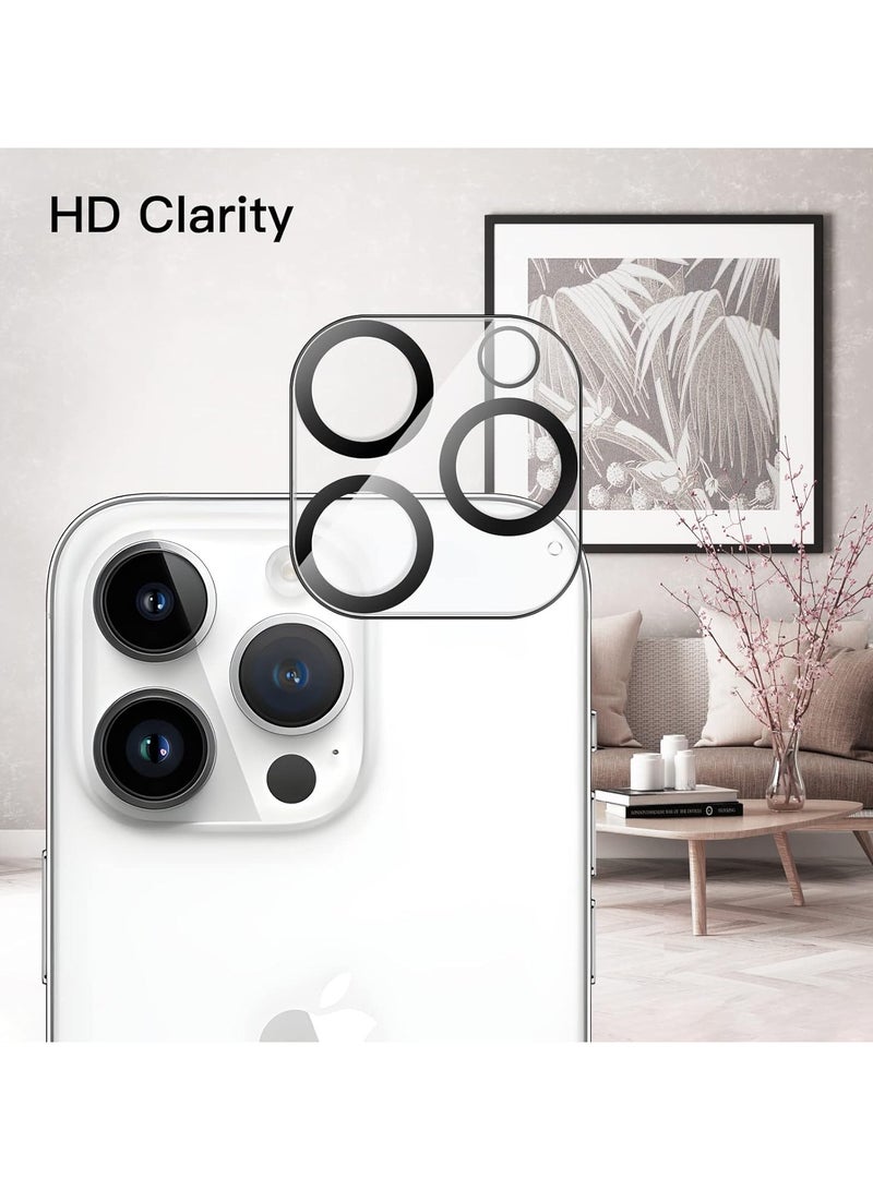 جي تيك واقي شاشة بتغطية كاملة لهاتف آيفون 14 برو ماكس 6.7 بوصة مع واقي عدسة الكاميرا فيلم من الزجاج المقسى عالي الدقة 2 عبوة لكل قطعة - Image 4