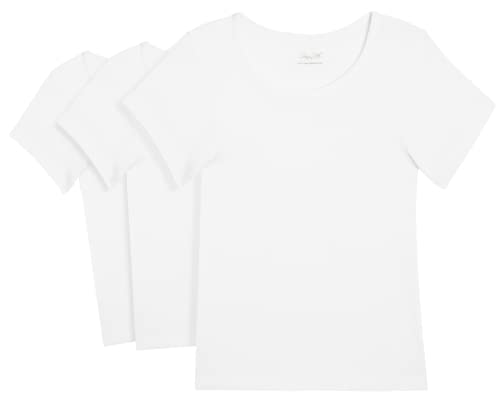 Rene Rofe Girls' Undershirt - 3 Pack Soft and Breathable No Show Crewneck Cotton Shirt - Basic Tee Shirts for Girls (2T-14), Size 14, White - Image 5