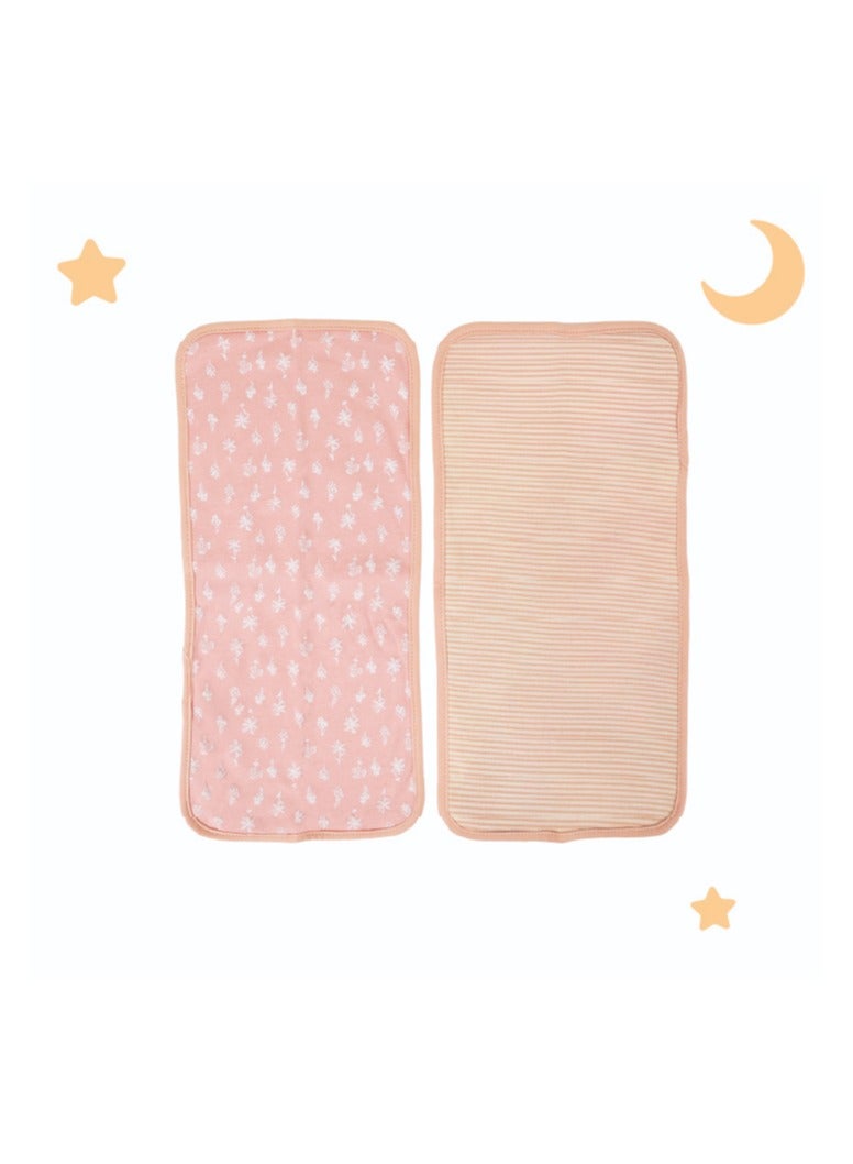 Nurtur Feeding Gift Set - 2 pack bibs & 2 burpcloths - Pink Multi/Girl - Image 5