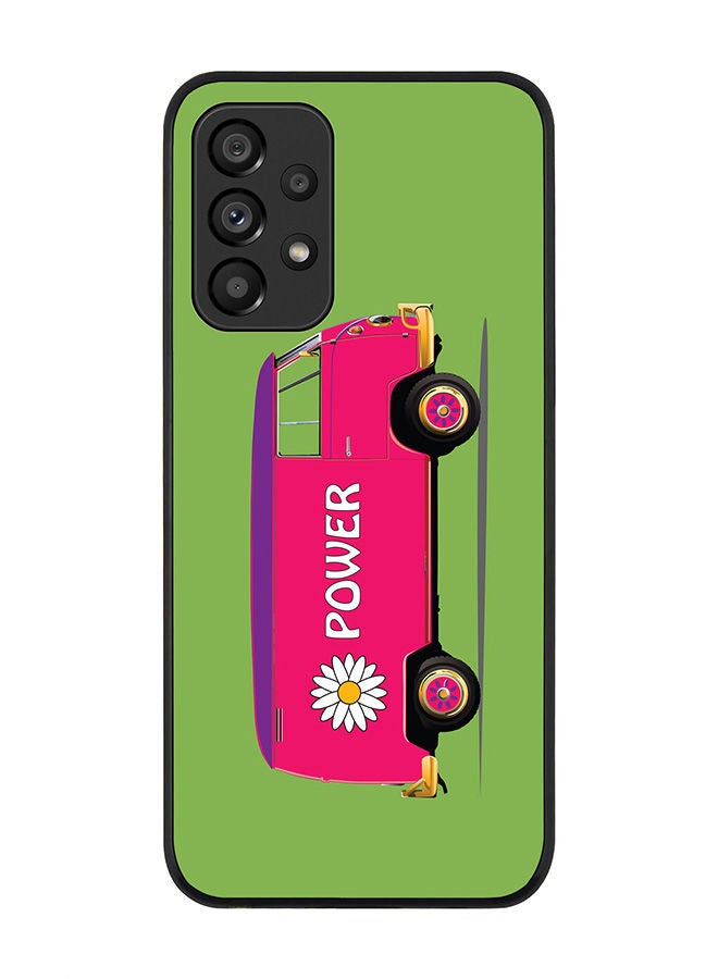 Stylizedd Rugged Black edge case for Samsung Galaxy A33 5G Slim fit Soft Case Flexible Rubber Edges Anti Drop TPU Gel Thin Cover - Flower Power - Image 1