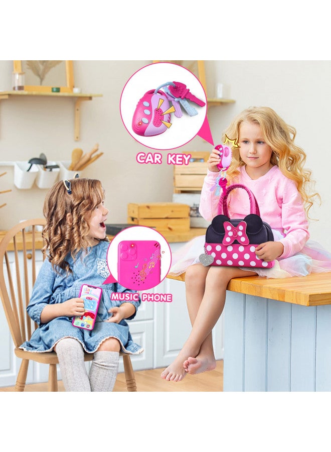 Kaodezhu Kaodezhu Pretend Play Purse for Little Girls-Toddler Purse Set Pretend Play Makeup Toys for 3 4 5 6 Year Old Kids,Toddler Purse with Accessories,Toy Purse Perfect for Girls Birthday Gifts (MNLSBB 2A) - Image 4