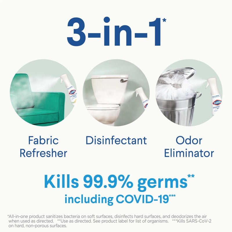 Clorox Disinfecting Mist, Lemon and Orange Blossom, 1 Spray and 1 Refill, 16 oz Each - Image 2