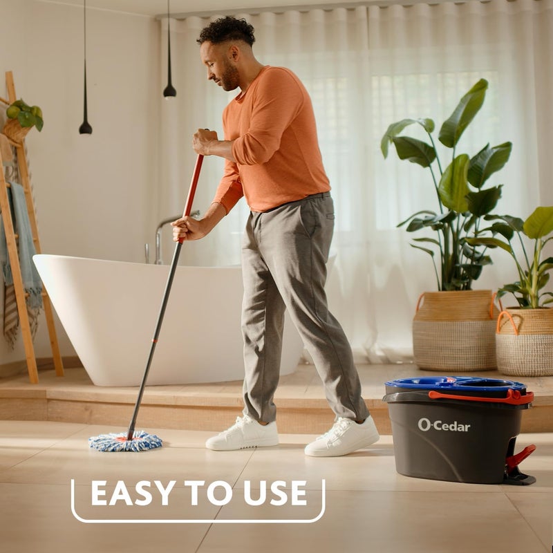 o cedar RinseClean Spin Mop & Bucket System + 2 Extra Mop Heads| Clean with Clean Water | Removes 99% of Bacteria - Image 5
