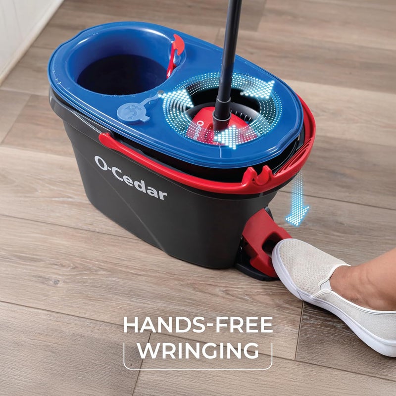 o cedar RinseClean Spin Mop & Bucket System + 2 Extra Mop Heads| Clean with Clean Water | Removes 99% of Bacteria - Image 4