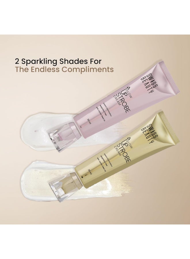 Swiss Beauty Glow Up Strobe Cream | Dewy Radiance | Hydrating | Versatile Use | With Jojoba Oil | For All Skin Types | 30ml, Shade- 1. Pink Twilight - Image 5