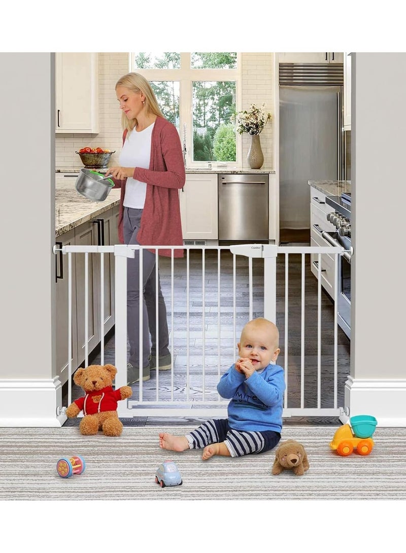 Baby Gate Auto Close Safety Baby Gate Stairs Safety Gate Safety Baby Gate for Stairs Doorways Perfect for Baby Toddlers and Pet Dogs-No Drilling Required (Secure Gate+20CM)  - Image 2