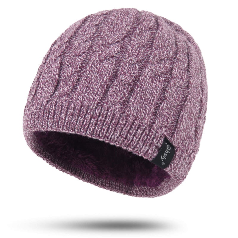 Phaiy Winter Beanie Hat for Women Men Thick Cable Knit Beanie Velvet Fleece Lined Skull Cap Cuff Beanie - Image 1