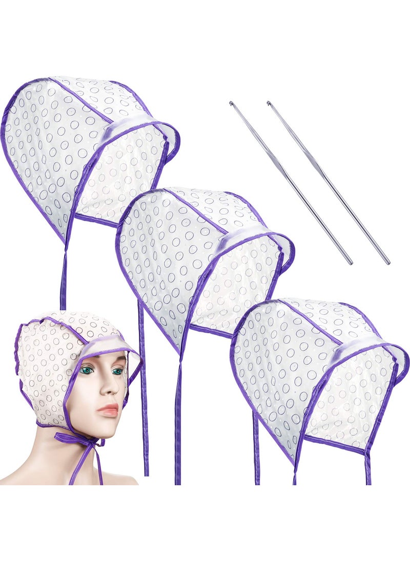 WILLBOND - 20 Pieces Hair Highlight Cap Kit Disposable Highlight Tipping Cap Salon Hair Coloring Dyeing Hair Cap with 2 Pieces Metal Hooks for Salon and Home Use Hair Highlighting Coloring Supplies (Purple) - Image 1