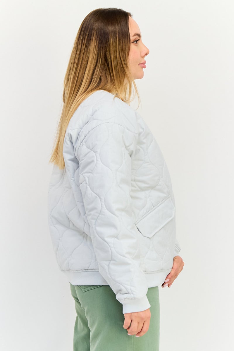 Lyle & Scott Women Quilted Puffer Jacket, Light Blue - Image 2