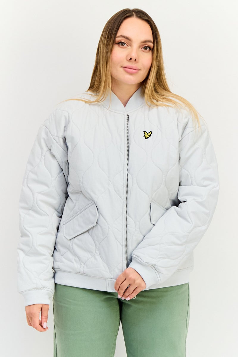 Lyle & Scott Women Quilted Puffer Jacket, Light Blue - Image 1