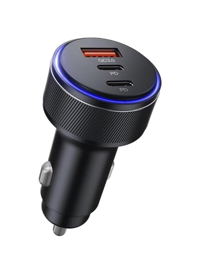 Arabest AKNSN 90W USB-C & USB-A Car Charger, 3-Port Fast Charging, PD3.0 & QC3.0, Compatible with iPhone 16/15/14/13 Pro Max, iPad, MacBook, Samsung, Google Pixel, More - Image 1