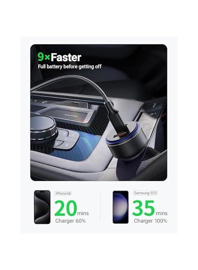 Arabest AKNSN 90W USB-C & USB-A Car Charger, 3-Port Fast Charging, PD3.0 & QC3.0, Compatible with iPhone 16/15/14/13 Pro Max, iPad, MacBook, Samsung, Google Pixel, More - Image 2