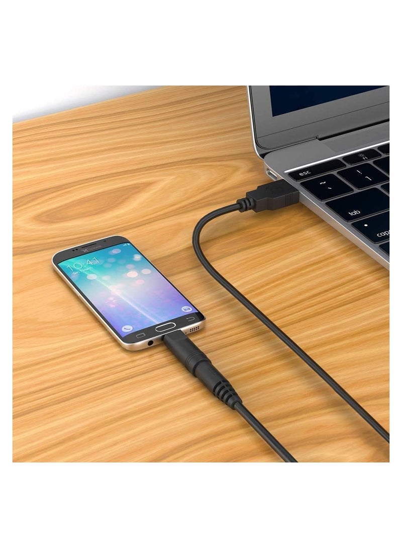 SYOSI كابل طاقة USB إلى DC 5-V كابل شحن بمقبس DC 5.5x2.1 مم عالمي مع 10 أطراف توصيل 5.5*2.5، 4.8*1.7، 4.0*1.7، 4.0*1.35، 3.5*1.35، 3.0*1.1، 2.5*0.7، Micro USB، Type-C، Mini USB - Image 2