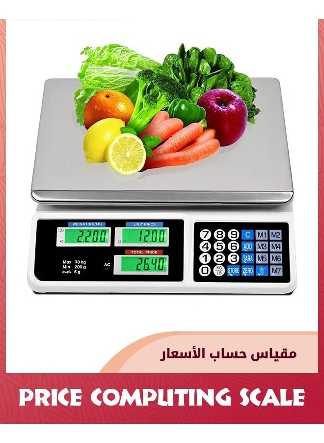 88LB Digital Price Scale,Electronic Price Computing Scale LCD Digital Commercial Food Meat Weight Scale,Upgraded Version - Image 1