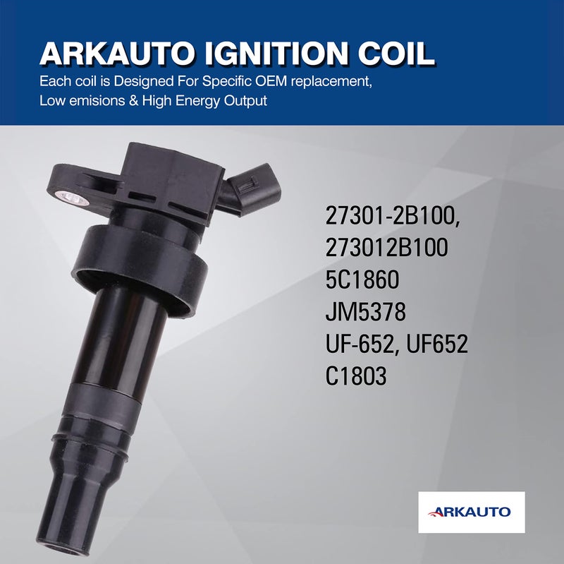 ARKAUTO 4PCS ARKAUTO IGNITION COIL ARK-IG652 27301-2B100 273012B100 UF-652 UF652 5C1860 C1803 FOR Dodge Attitude Hyundai Accent Veloster Kia Rio 1.6 L4 - Image 4