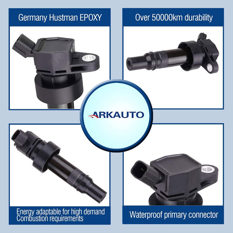 ARKAUTO 4PCS ARKAUTO IGNITION COIL ARK-IG652 27301-2B100 273012B100 UF-652 UF652 5C1860 C1803 FOR Dodge Attitude Hyundai Accent Veloster Kia Rio 1.6 L4 - Image 2