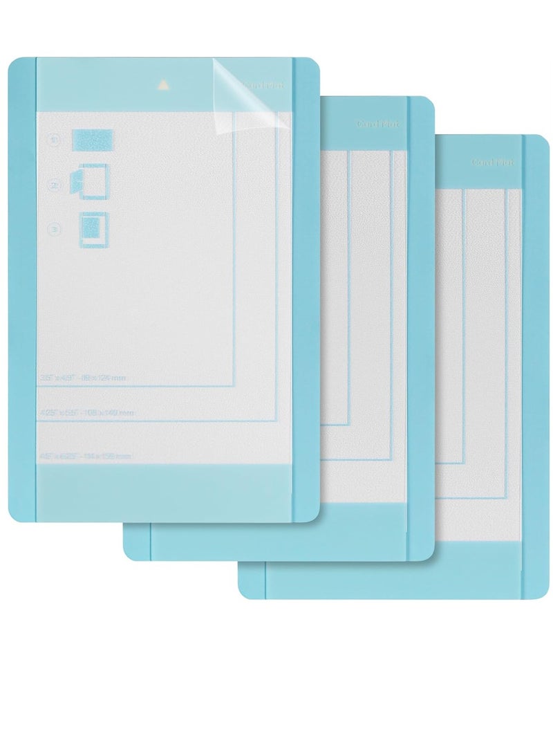 Luckam حصيرة بطاقات لـ Cricut Joy 3 قطع - حصيرة حرفية غير قابلة للانزلاق 4.5 × 6.25 بوصة - حصيرة بطاقات قابلة لإعادة الاستخدام مع فيلم واقي شفاف - إكسسوارات بديلة لـ Cricut Joy - Image 1