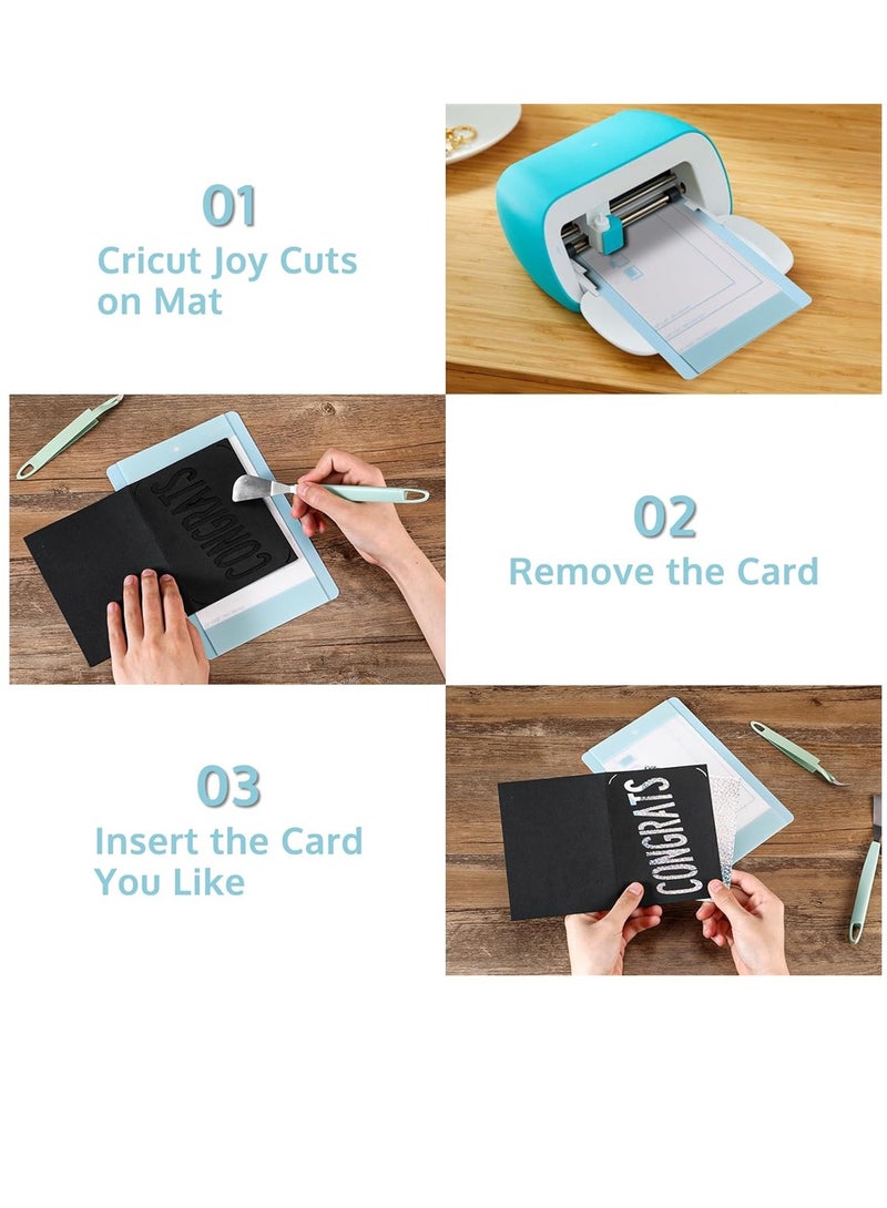 Luckam حصيرة بطاقات لـ Cricut Joy 3 قطع - حصيرة حرفية غير قابلة للانزلاق 4.5 × 6.25 بوصة - حصيرة بطاقات قابلة لإعادة الاستخدام مع فيلم واقي شفاف - إكسسوارات بديلة لـ Cricut Joy - Image 3