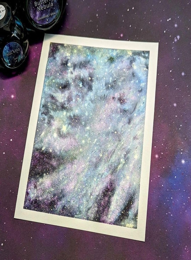 Colorverse حبر قلم حبر سائل من كولورفيرس، لون أزرق فراشة سديم 65 مل، وحبر NGC 6302 15 مل، حبر قائم على الصبغة - Image 2