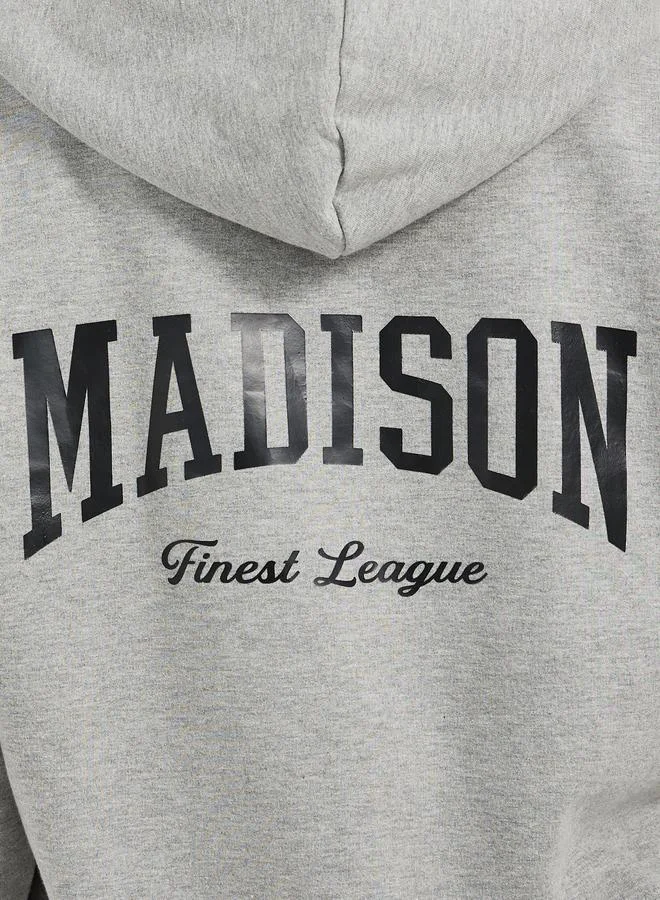 Styli Styli Oversized Longline  Slogan Hoodie