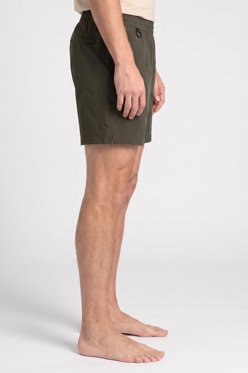 Unipro Men Solid Board Shorts, Olive - Image 3