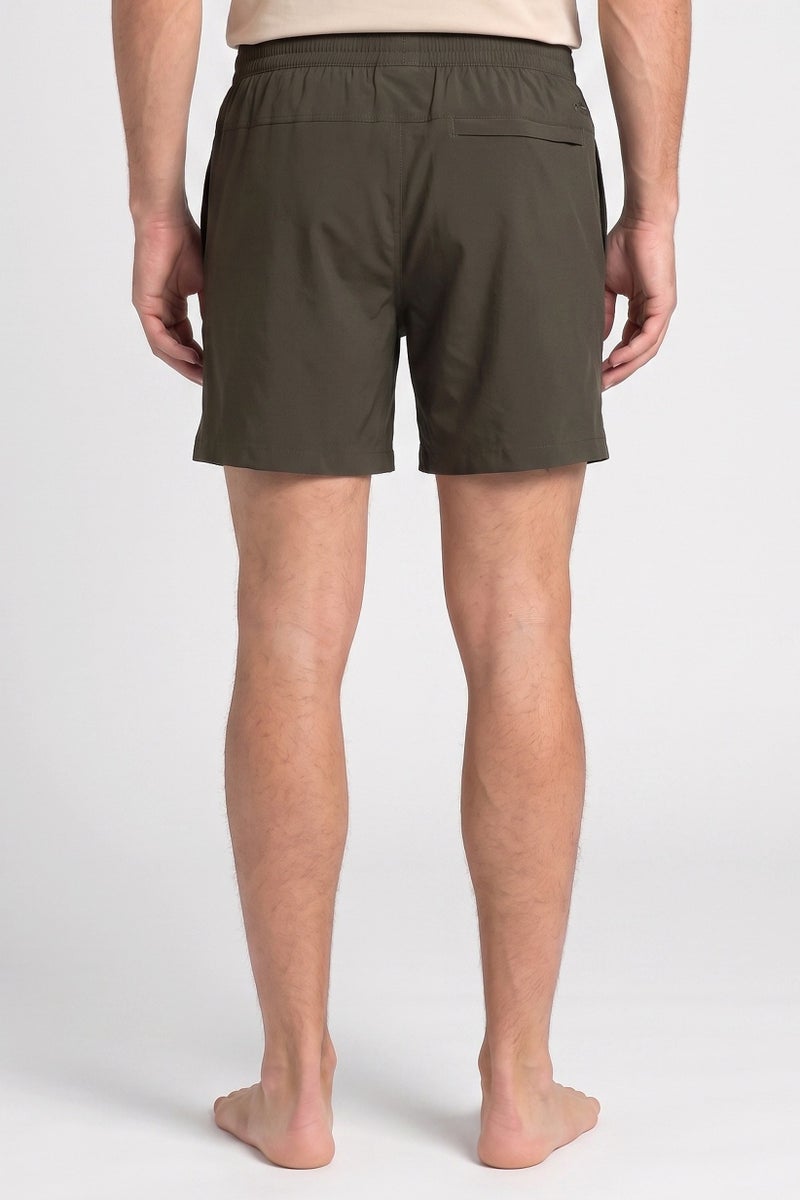 Unipro Men Solid Board Shorts, Olive - Image 4