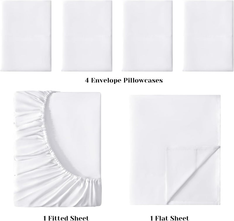 BYSURE King Size Sheets Set White - Super Soft Cooling Bed Sheets with Deep Pockets Hotel Luxury, 1800 Thread Count 100% Microfiber, Wrinkle & Fade Resistant - Image 3