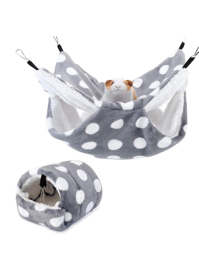 Mogoko Fleece Rat Hammock and House Bedding Set, 2 Tier Hanging Bed and Nesting Cave for Guinea Pigs Hamster Ferret Chinchilla Cage Small Animals - Image 1