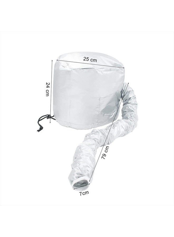 FMELAH Safety Hair Dryer Cap Portable Soft Hair Drying Salon Cap Hair Mask Baking Oil Cap Hair Dryer Hat for Hand Held Hair Dryer Attachment (Silver) - Image 2