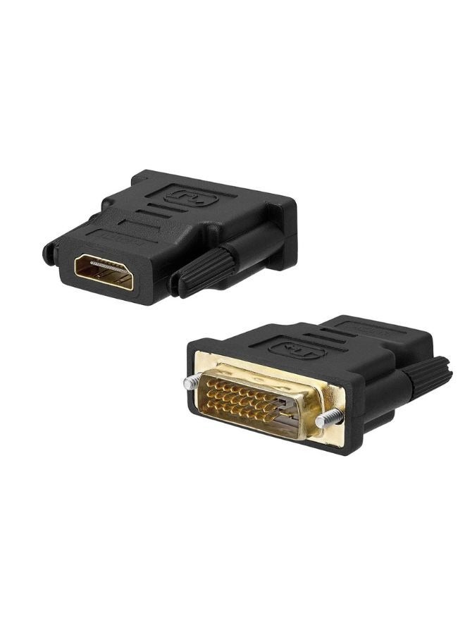 محول DVI-D (24+1) ذكر إلى HDMI أنثى – لنقل الإشارة الرقمية من الحاسوب إلى الشاشة بدقة عالية - Image 1