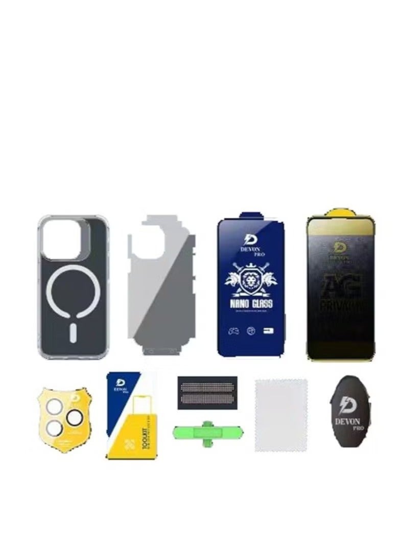 Devon iPhone 16 Pro Protection (Privacy Cover) 10-in-1 Package [iPhone Protection Package] The strongest complete protection for your phone ever - Image 2