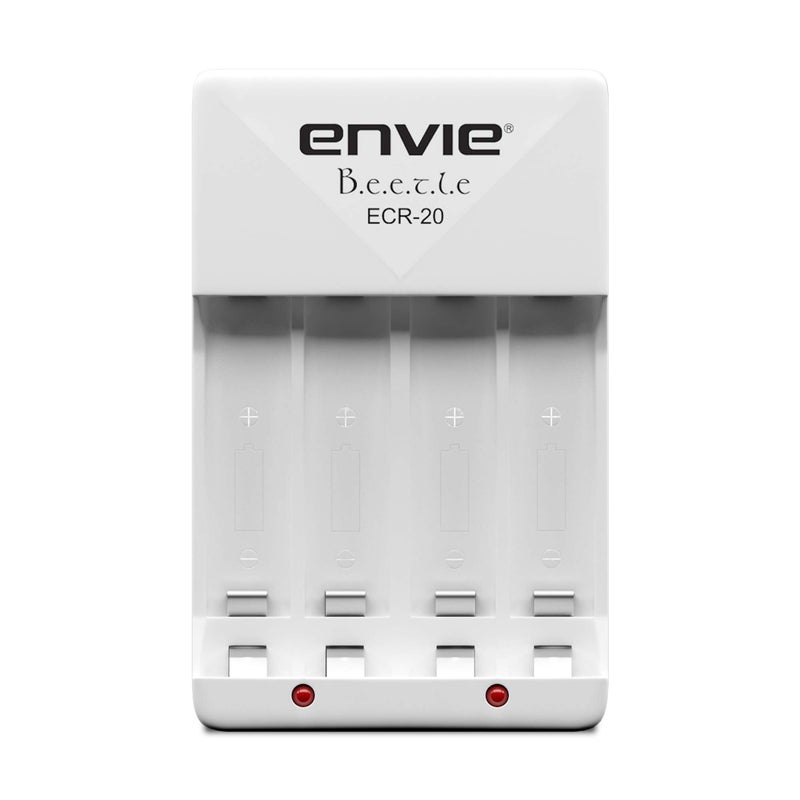 ENVIE® (ECR-20) Beetle Wall Charger for AA & AAA (Ni-MH/Ni-CD) Rechargeable Batteries with LED Indicators, Charge 2 or 4 Batteries At a Time - Image 4
