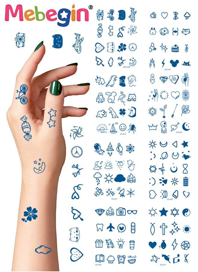 MEBEGIN 8 Sheets Temporary Tattoos Stickers for Kids, Waterproof Long-lasting Tattoos, High-quality Face and Body Stickers with Attractive Design, Easy to Use and Remove, Versatile Party Decoration  - Image 1