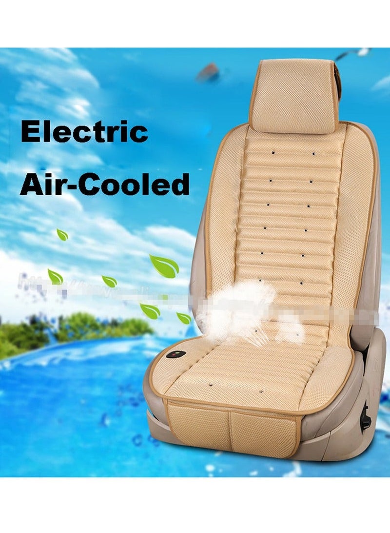 MUNTAQI 1 Pack 12V Cooling Car Seat Cushion Cover Air Ventilator Fan Conditioned Cooler Pad Kit - Image 1