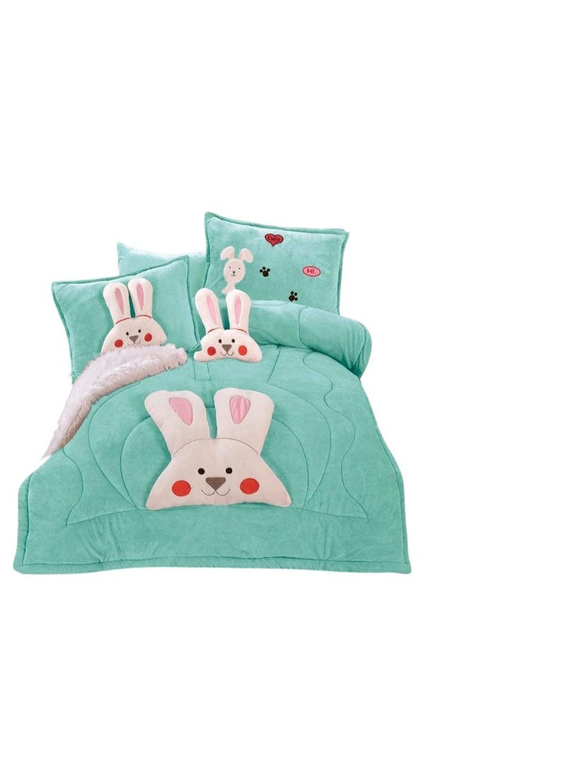 طقم لحاف فايبر قطيفة 8 قطع مقاس 180*240