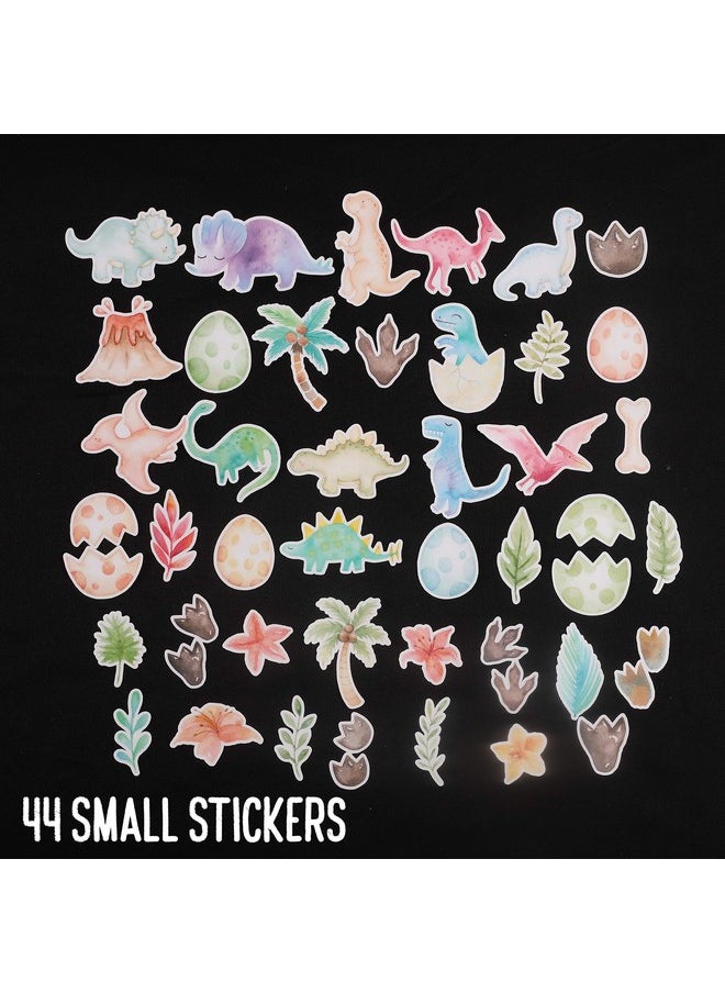 Navy Peony - Fun Dinosaur Stickers For Kids (44 Pack) Small Cute Waterproof And Durable ; Assorted Animal Decals For Party Favors Laptops Water Bottles - Image 1