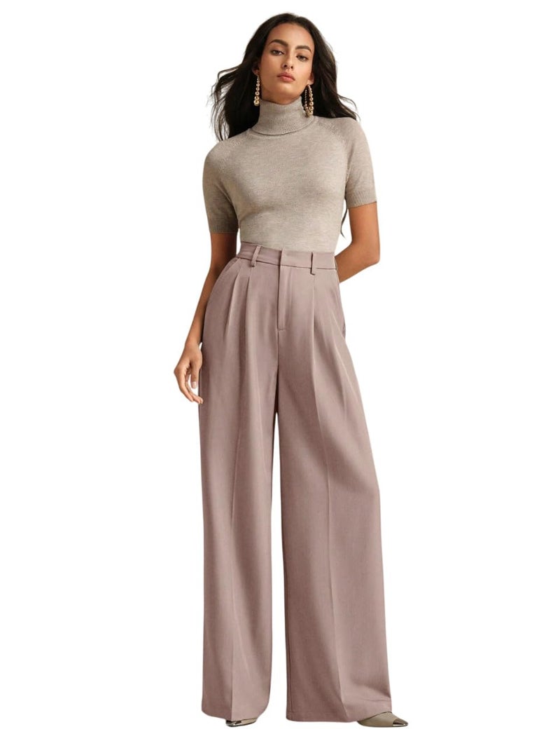 KOTTY Women's Solid Pleated Front Light Dusty Pink Pant (Pink,32)-KTTWOMENSPANT723XL - Image 1