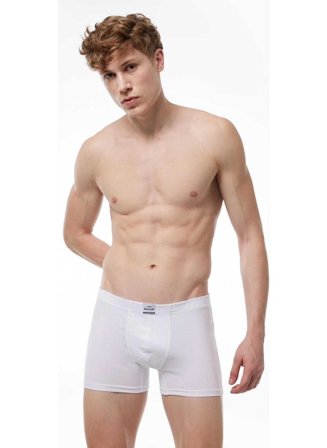 Malabadi Men's White 5 Piece Cotton Elastane Boxer 5M074