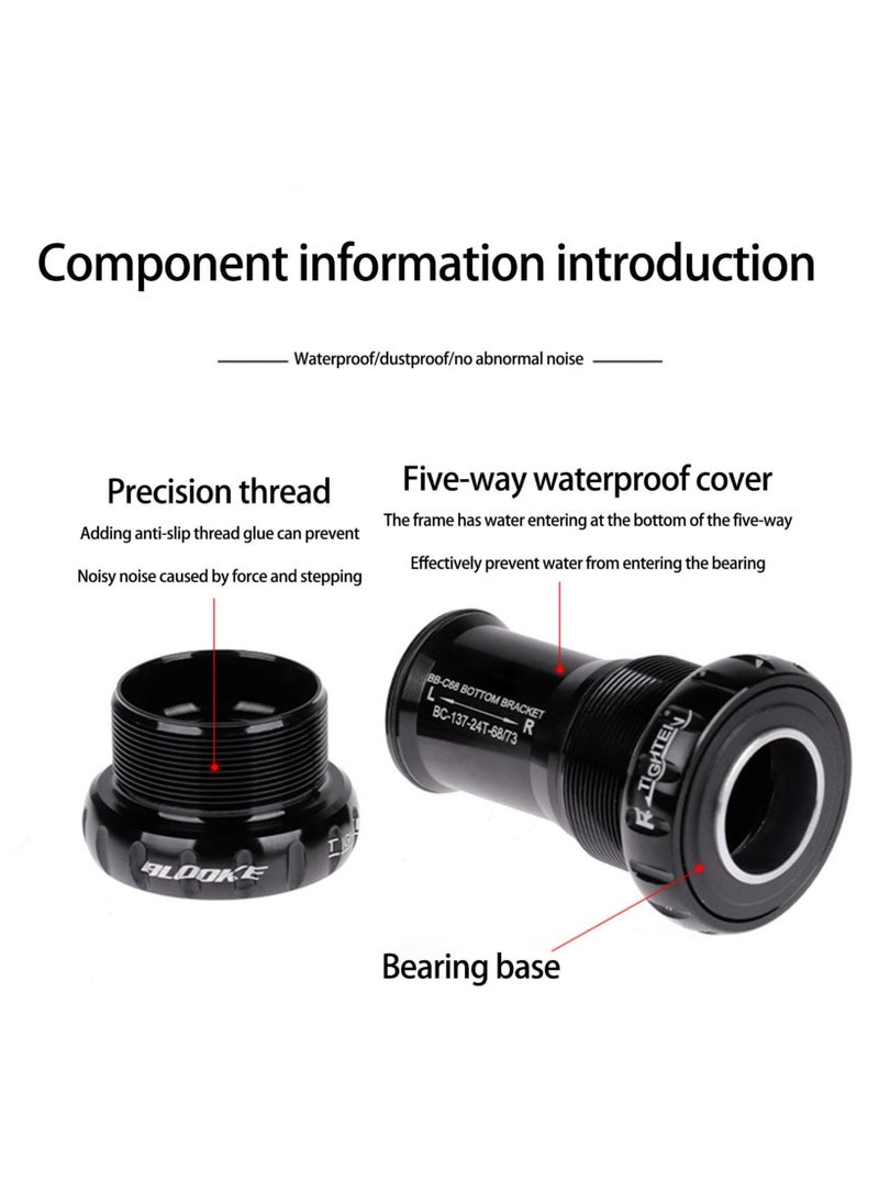 Generic Bottom Bracket Spacer - Square-Taper Bearing Middle Shaft, Bottom Bracket Shield and Shaft Washer for Mountain Bikes, Bicycles Replacement, BB52 Screw-In Threaded Integrated Hollow Shaft - Image 5