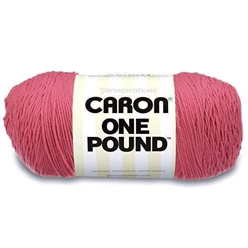 Caron One Pound Solids Yarn, 16oz, Gauge 4 Medium, 100% Acrylic - Rose- For Crochet, Knitting & Crafting ( 1 Piece ) - Image 1