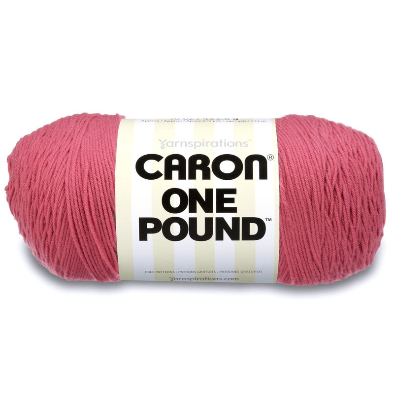 Caron One Pound Solids Yarn, 16oz, Gauge 4 Medium, 100% Acrylic - Rose- For Crochet, Knitting & Crafting ( 1 Piece ) - Image 2