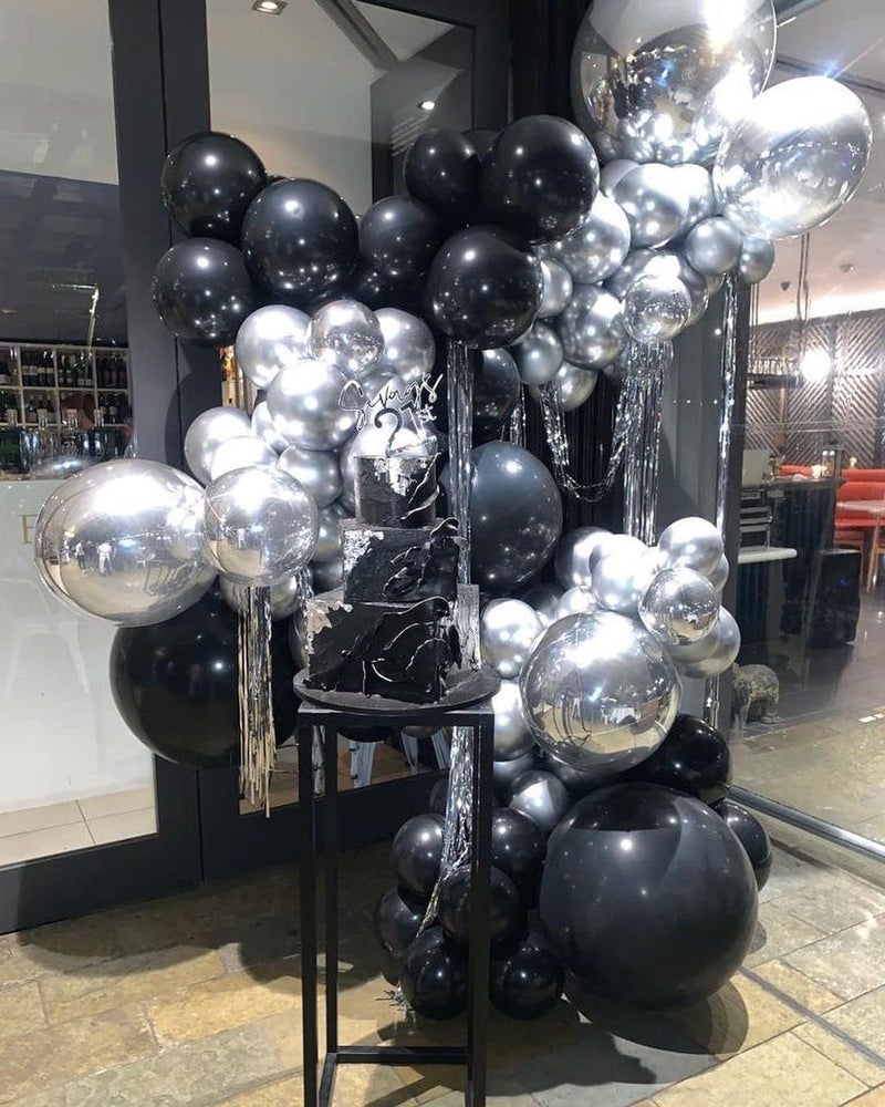 ADOINBY Black and Silver Balloon Arch Kit - 140Pcs for Birthday, Wedding, Graduation, and Anniversary Decorations - Image 4