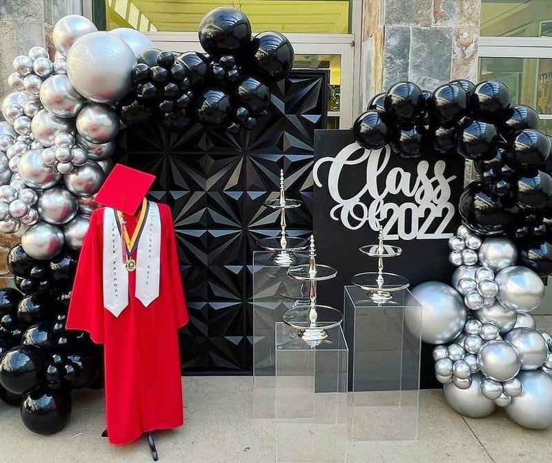 ADOINBY Black and Silver Balloon Arch Kit - 140Pcs for Birthday, Wedding, Graduation, and Anniversary Decorations - Image 5