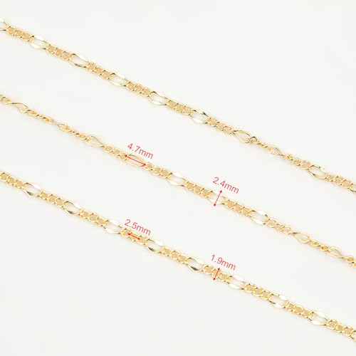 YOUBEIYEE 32.8 Feet 18K Gold Plated Chain for Jewelry Making Twist Chain Link for Women Necklace Bracelet DIY Jewelry Chains Bulk with Jump Rings and Lobster Clasps - Image 3