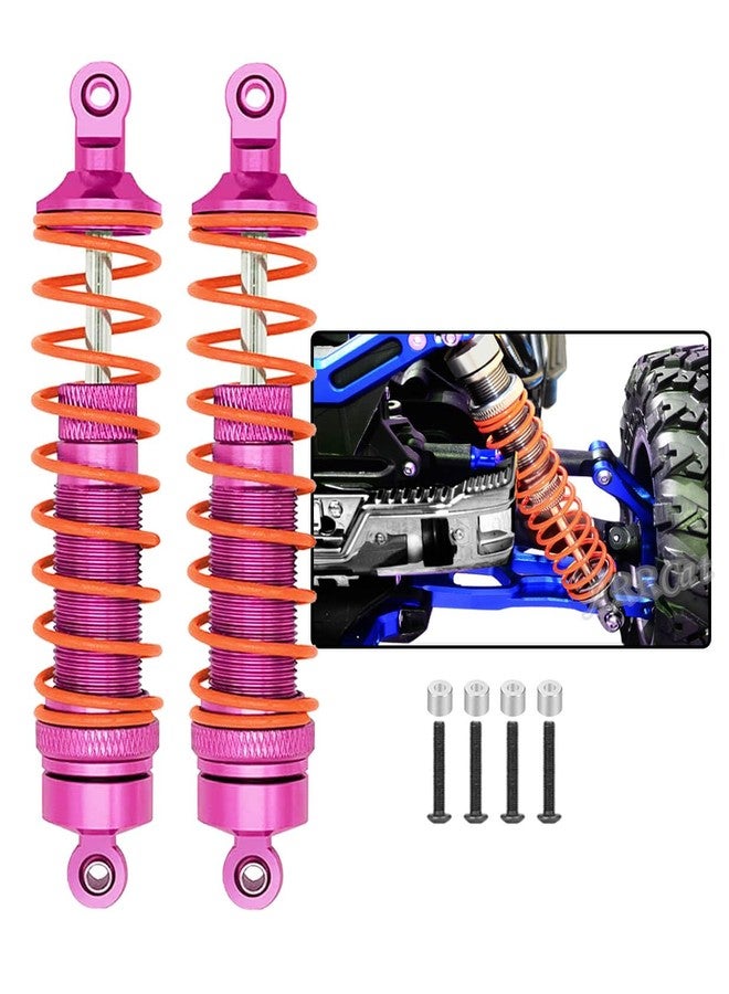ARRCat 2PCS Rear Shocks Upgrade Parts for 1/10 Bigrock 4X4 Granite 4X4 Senton 4X4 Vorteks 4X4 Typhon 4X4 RC Truck,Full Aluminum Big Bore Shock Hops Up,Replace AR330550 AR330551,Rose - Image 1