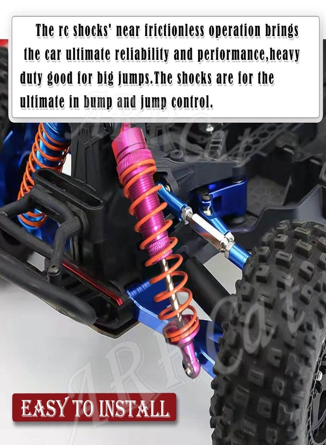 ARRCat 2PCS Rear Shocks Upgrade Parts for 1/10 Bigrock 4X4 Granite 4X4 Senton 4X4 Vorteks 4X4 Typhon 4X4 RC Truck,Full Aluminum Big Bore Shock Hops Up,Replace AR330550 AR330551,Rose - Image 4