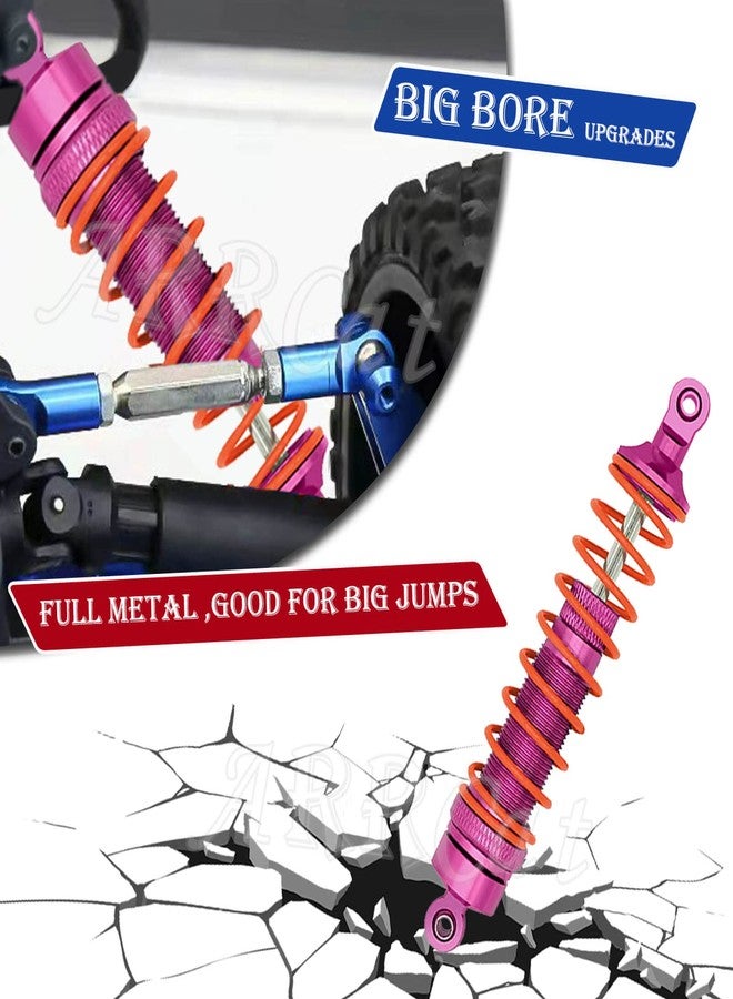 ARRCat 2PCS Rear Shocks Upgrade Parts for 1/10 Bigrock 4X4 Granite 4X4 Senton 4X4 Vorteks 4X4 Typhon 4X4 RC Truck,Full Aluminum Big Bore Shock Hops Up,Replace AR330550 AR330551,Rose - Image 3